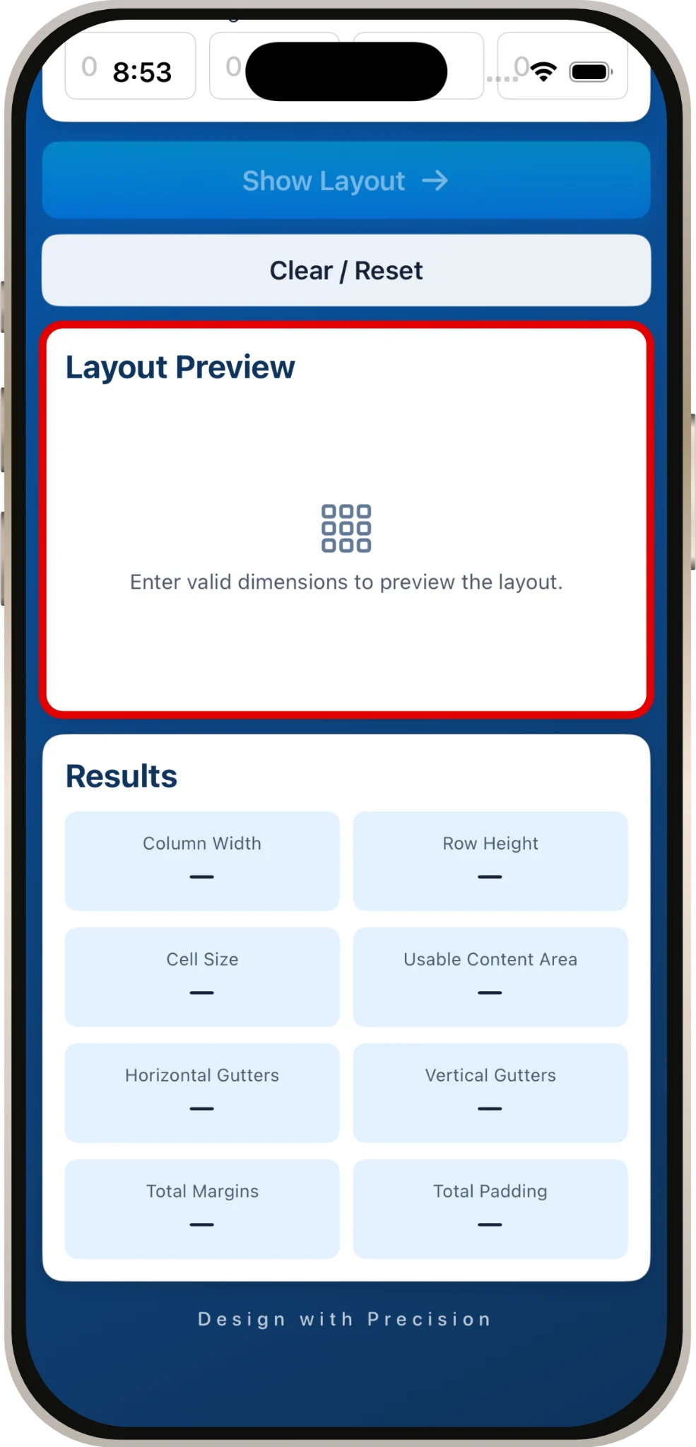 Layout Preview area highlighted in red